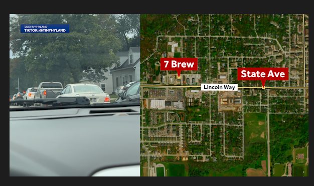 Traffic Jam On Lincoln Way As Ames Drivers Line Up For 7 Brew Coffee S Limited E