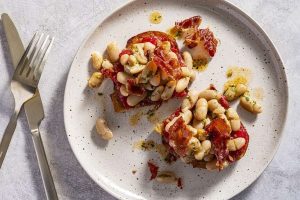 Turn Classic Tomato Toast Into A Protein Rich Meal With White Beans And Crispy P