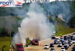 Two Lanes Closed On I 95 After Car Fire In Boynton Beach