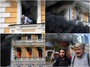 Ukrainian Scientist Escapes Fiery Drone Strike On Historic Kyiv Building