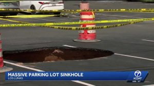 Vehicle Extracted After Sinkhole Opens In Sakura Hibachi Grill Parking Lot In Lo