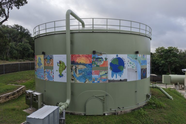 Water District 10 Displays Student Murals On West Lake Hills Water Tank