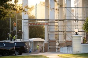White House North Portico Restoration Nears Completion Ahead Of Xi S State Visit