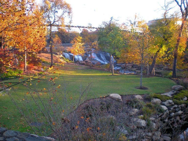 Reedy River & Liberty Bridge at Falls Park — Greenville