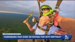 99 Year Old Harrisburg Resident Celebrates Birthday With Ninth Skydiving Jump