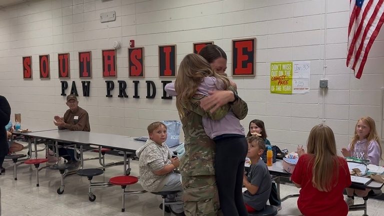 Air Force Captain Reunites With Daughters At Little Rock Schools After Honduras