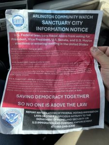 Alexandria Residents Remove Anti Illegal Immigrant Flyers Warning Of Voting Viol