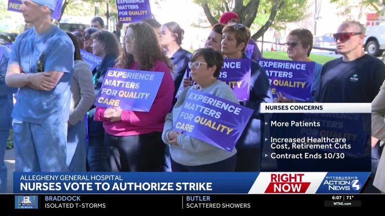 Allegheny General Hospital Nurses Authorize Strike Over Staffing And Benefits