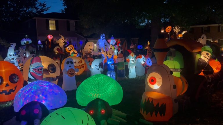 Anderson Township Family Brightens Halloween With 77 Inflatable Decorations