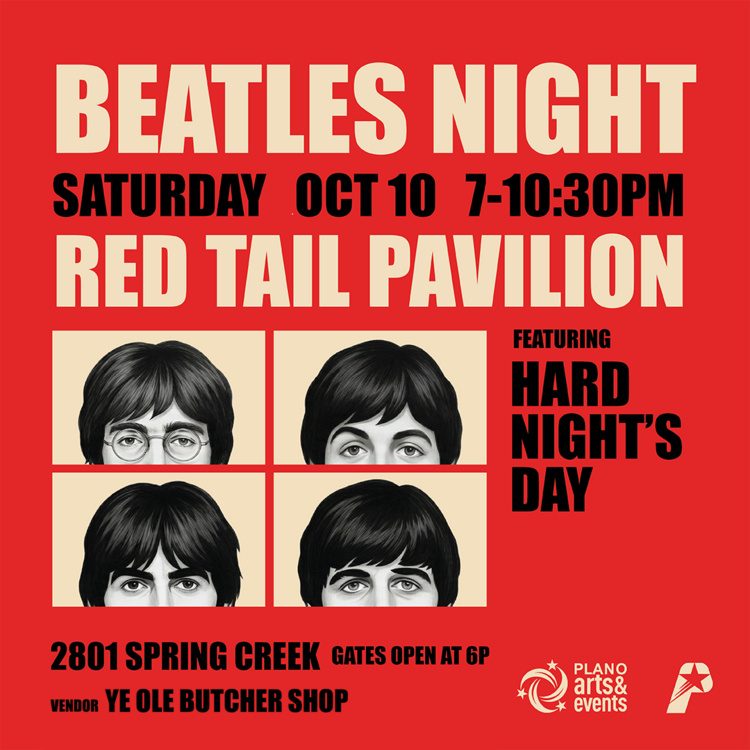 Beatles Night 2026 Outdoor Tribute Concert At Red Tail Pavilion Plano