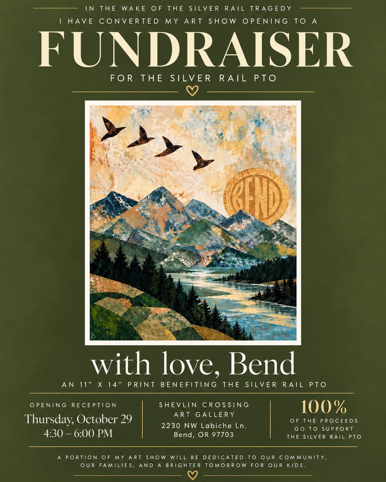 Bend Artist Raises 9 000 For Silver Rail Elementary Families With New Artwork