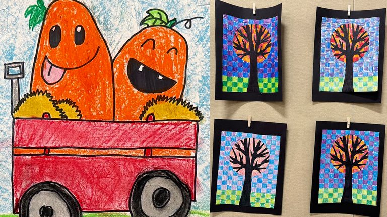 Bend La Pine Schools Showcase Silver Rail Elementary Fall Art Displays