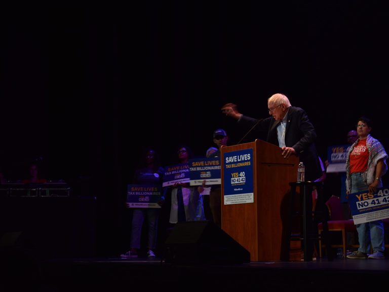 Bernie Sanders Rallies San Francisco Supporters For California Proposition 40 Bi