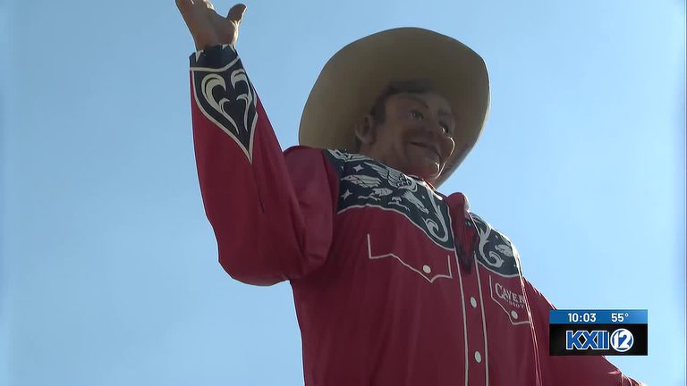 Big Tex Debuts New Patriotic Shirt And Custom Lucchese Boots At The State Fair