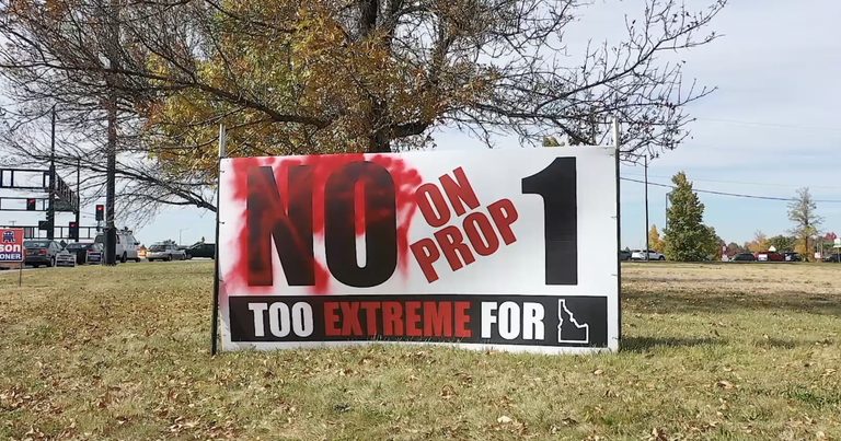 Boise Residents Replace Stolen No To Prop 1 Signs Defend Free Speech