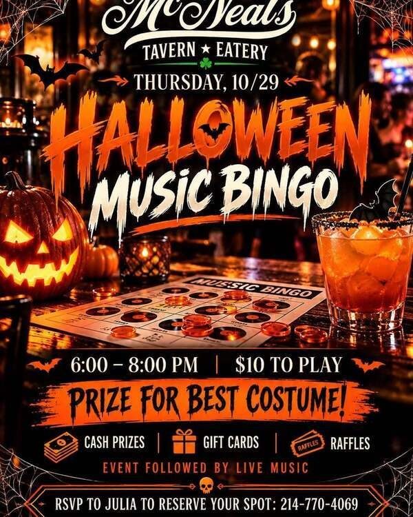 Booze Boos Bingo Night At Mcneal S Plano