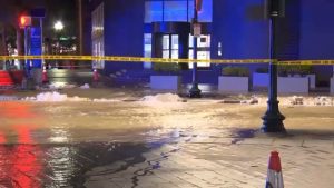 Boston Water Main Break Forces Purchase Street Closure Slows Commuter Traffic