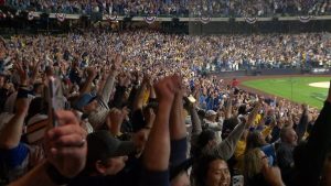 Brewers Clinch World Series Berth Fans Celebrate At American Family Field