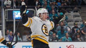 Bruins Celebrate Fraser Minten S Early Season Surge After Sharks Win