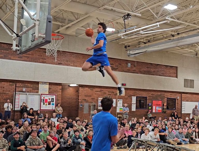 Byu Dunk Team Energizes Oquirrh Hills Middle School Assembly