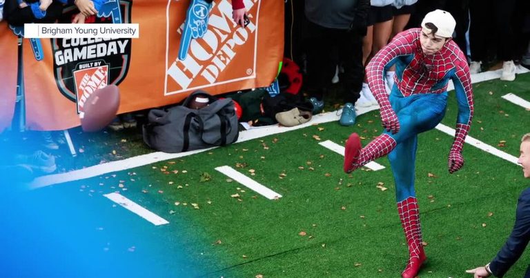Byu Freshman Wins 3 Million In Pat Mcafee Kicking Contest At Provo Stadium