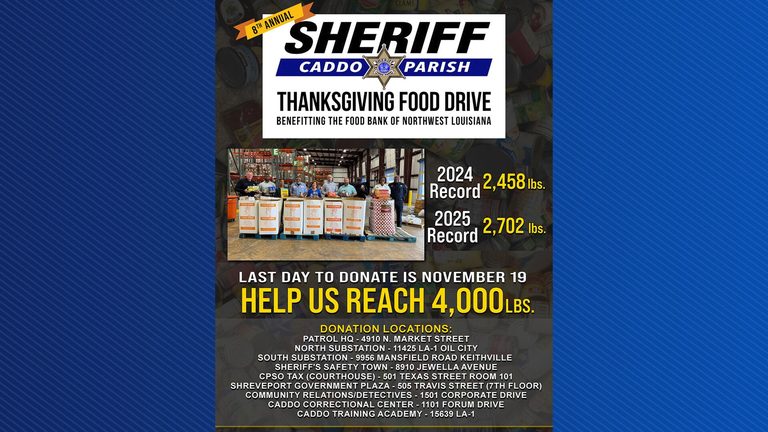 Caddo Parish Sheriff S Office Kicks Off Eighth Annual Thanksgiving Food Drive