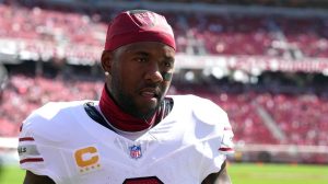 Cardinals Safety Budda Baker Answers Trade Questions In Halloween Clown Costume