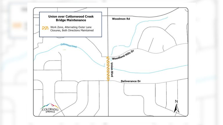 Colorado Springs To Close One Lane On Union Boulevard Bridge For Eight Weeks
