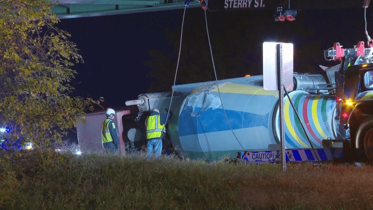 Concrete Mixer Truck Overturns On Interstate 495 In Mansfield Lanes Reopened By