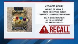 Consumer Product Safety Commission Recalls Avengers Medals And Propane Fireplace