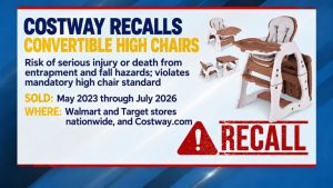 Costway High Chairs And Bamamon Led Finger Lights Recalled For Child Safety Haza