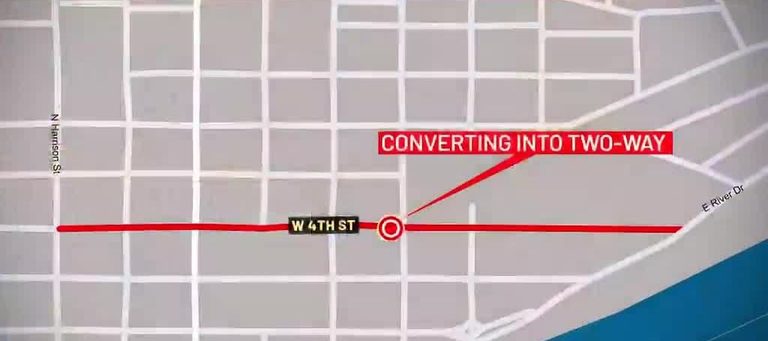 Davenport Converts E 4Th Street To Two Way Traffic Thursday