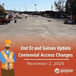 Davenport Redirects Centennial Bridge Traffic To Gaines Street As Roadwork Begin