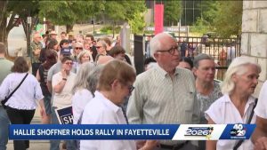 Democratic Senate Hopeful Hallie Shoffner Rallies Supporters In Fayetteville