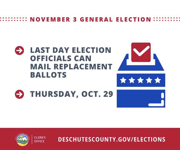 Deschutes County Voters Must Request Replacement Ballots By Oct 29
