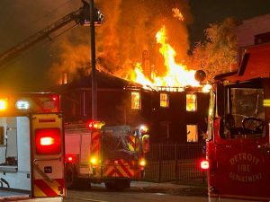 Detroit Firefighters Extinguish Early Morning Blaze At Vacant Ferry Park Buildin