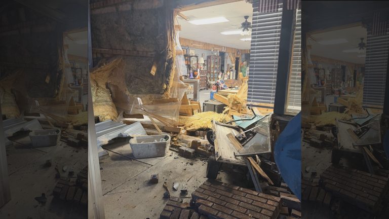 Driverless Pickup Crashes Into Hidden Treasures Antique Mall In Berryville