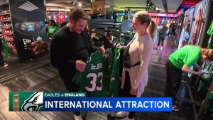 Eagles Fans Travel To London Nfl Pro Shop For Game Day Gear