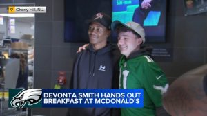 Eagles Wide Receiver Devonta Smith Serves Free Breakfast To Cherry Hill Fans