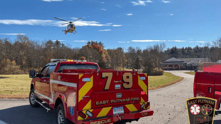 East Putnam Crews Rush To Traumatic Leg Injury On Providence Pike Victim Airlift