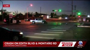 Eastbound Montano Road Closed After Injuring Crash Near Edith Boulevard