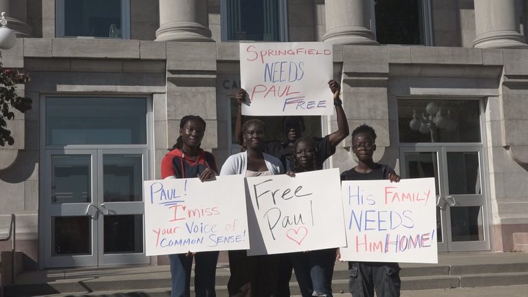 Family And Faith Groups Rally At Missouri State University For Detained Professo