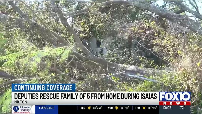 Family Of Five Rescued From Milton Mobile Home After Tree Falls During Hurricane