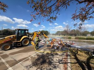Flower Mound Fire Department Extinguishes Trash Truck Blaze At First Baptist Chu