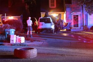Ford Raptor Chase Ends In Crash On Fairway Front Yard No Injuries Reported
