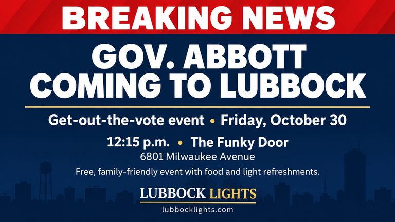 Gov Greg Abbott To Hold Free Get Out The Vote Rally In Lubbock On Oct 30