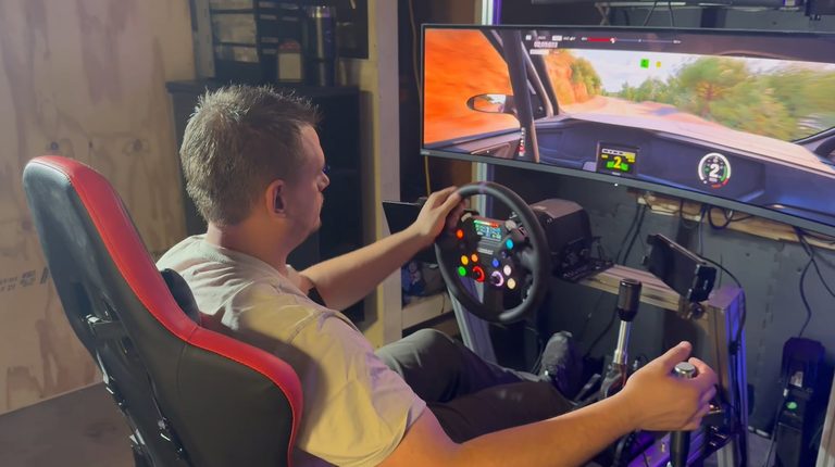 Hawley Entrepreneur Builds Low Cost Full Motion Racing Simulator In Backyard She