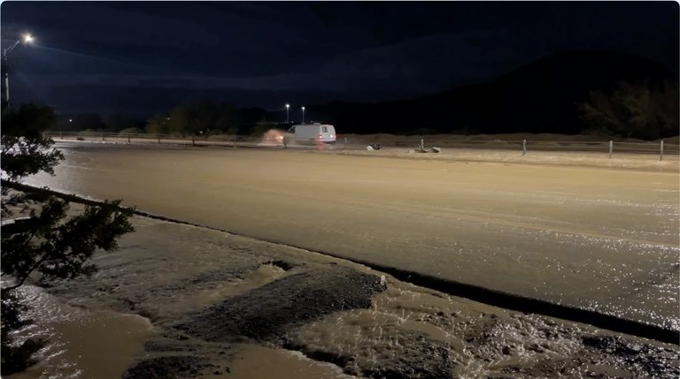 Heavy Rainfall Causes Flooded Roads On Montana Avenue In Far East El Paso