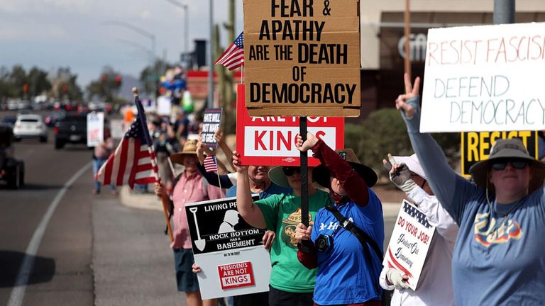Hundreds Gather At East Speedway For No Kings Voter Turnout Rally Amid Strong Wi