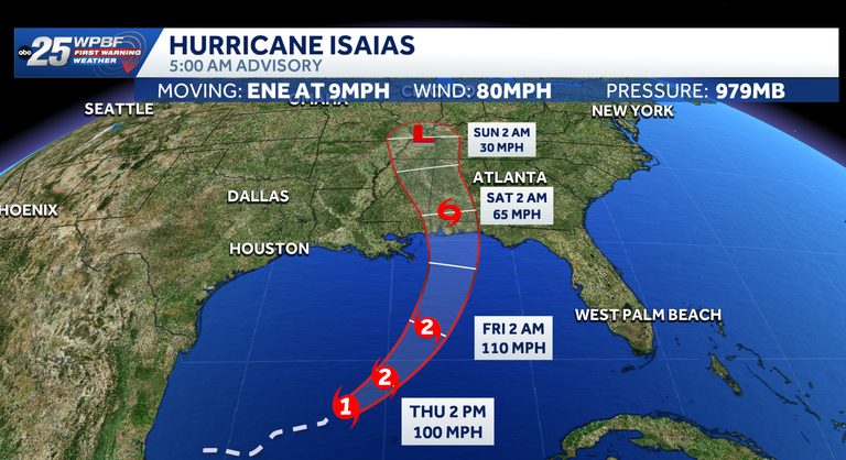 Hurricane Isaias Strengthens Gulf Coast Residents Urged To Complete Preparations
